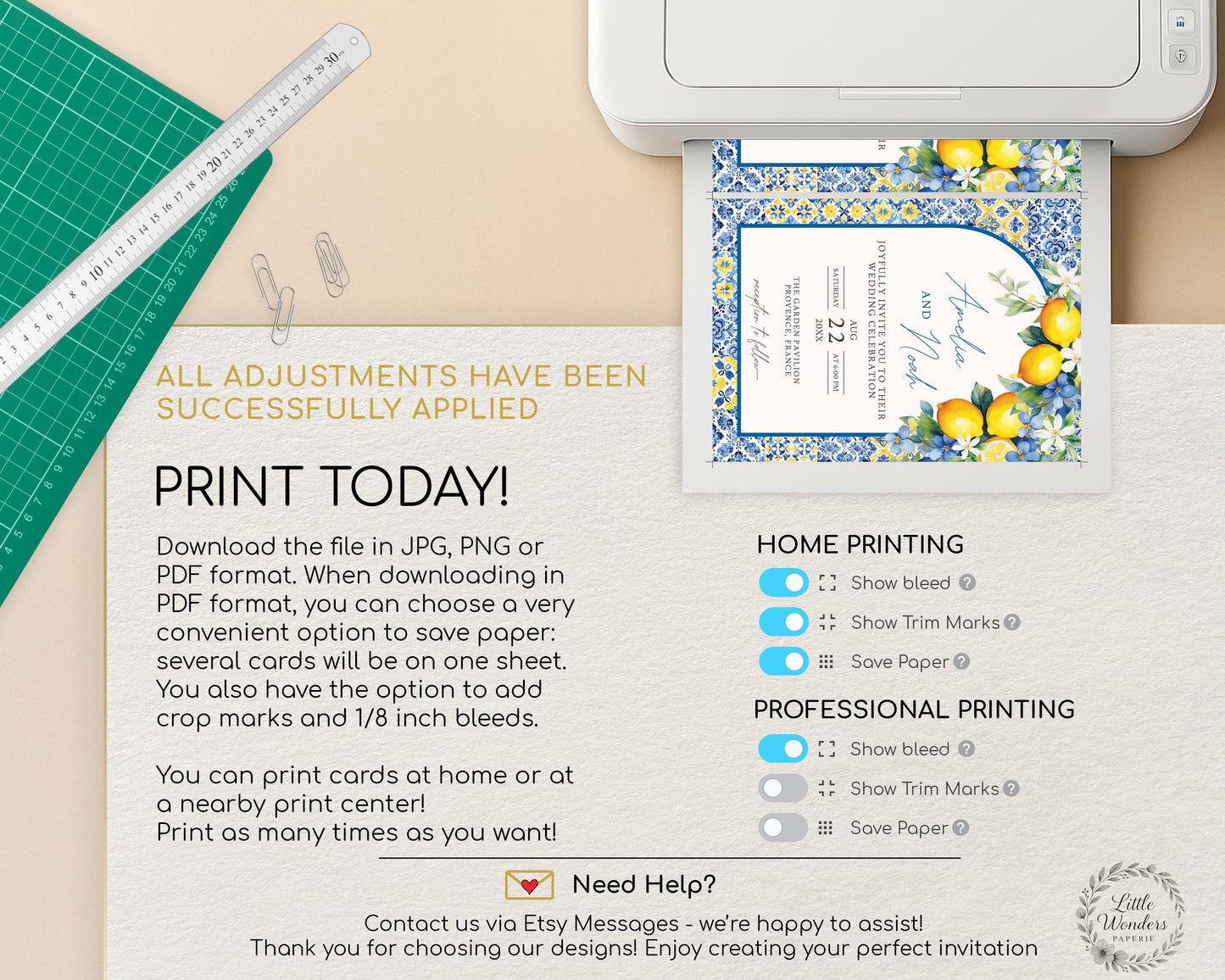 Lemon Wedding Invitation Template