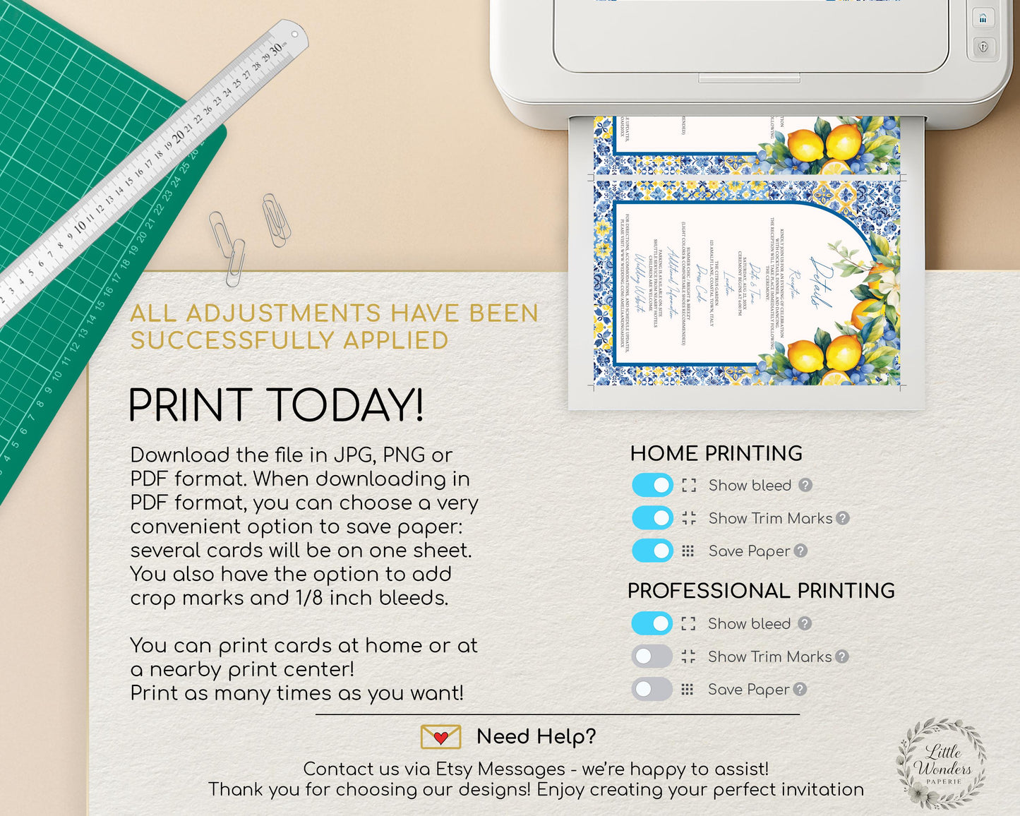 Lemon Wedding Details Card Template