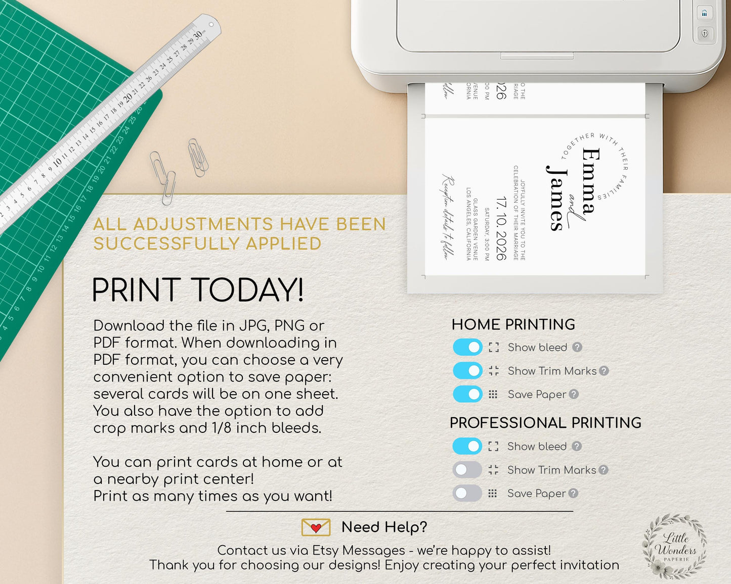 White & Black Wedding Invitation Template