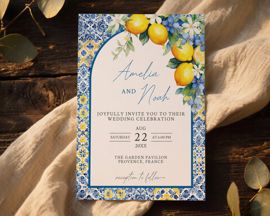 Lemon Wedding Invitation Template