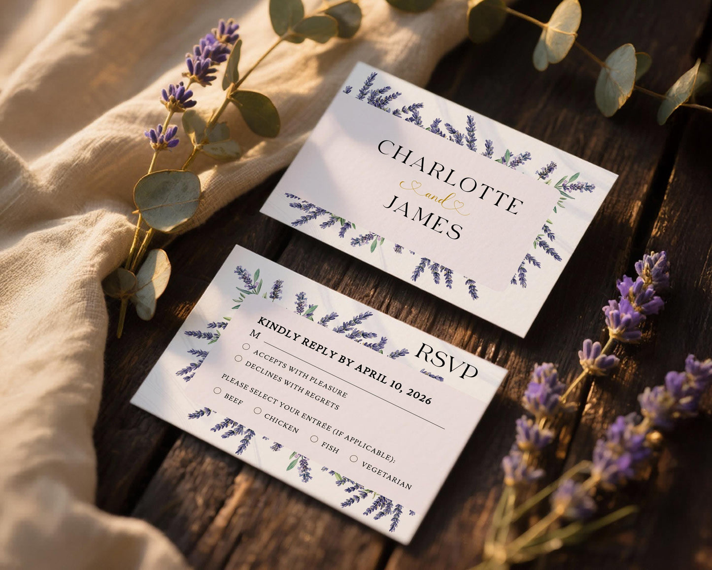 Lavender RSVP Card Template