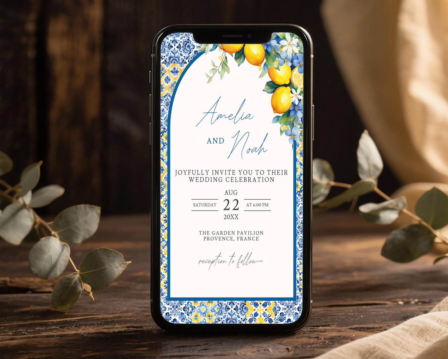 Lemon Mobile Wedding Invitation Template