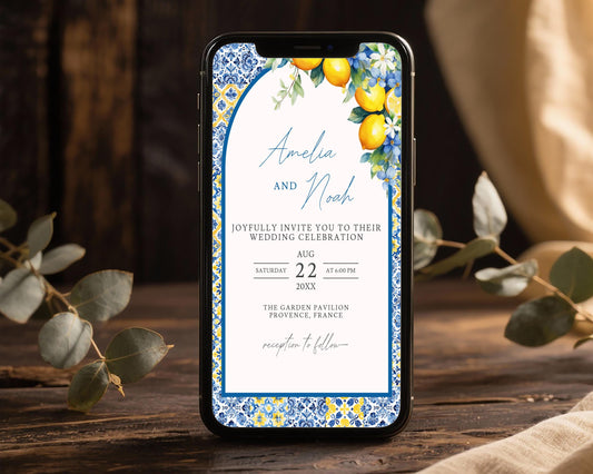 Lemon Mobile Wedding Invitation Template