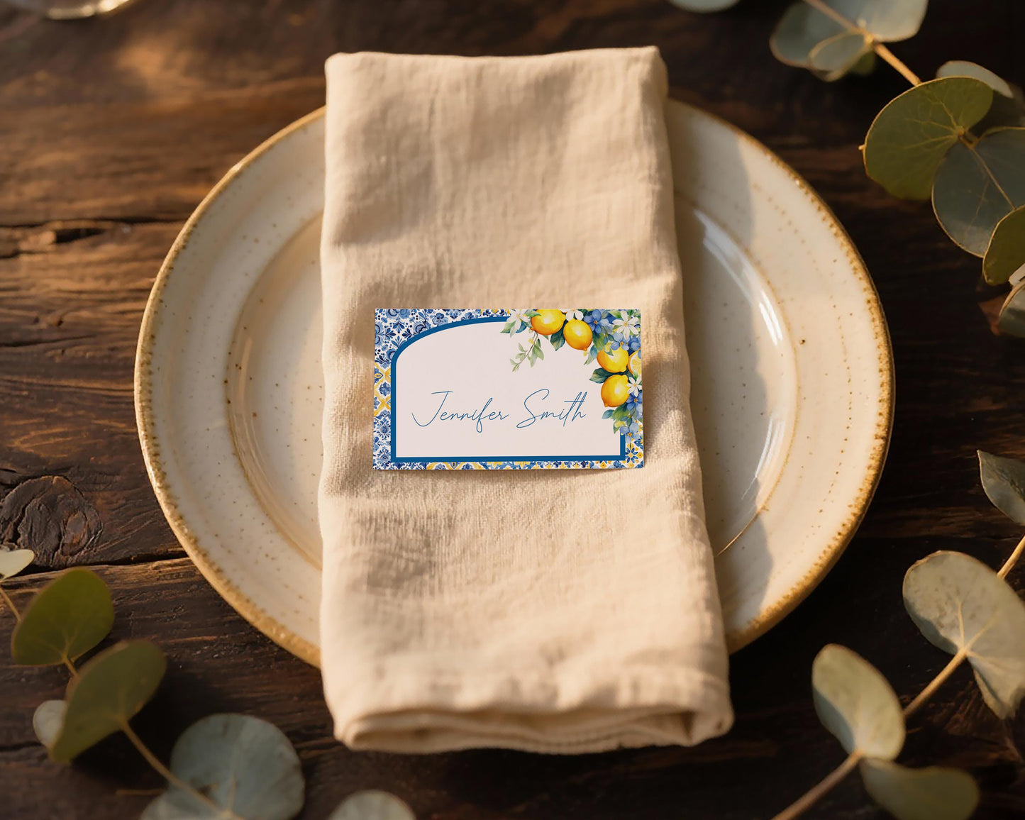 Lemon Wedding Place Cards Template
