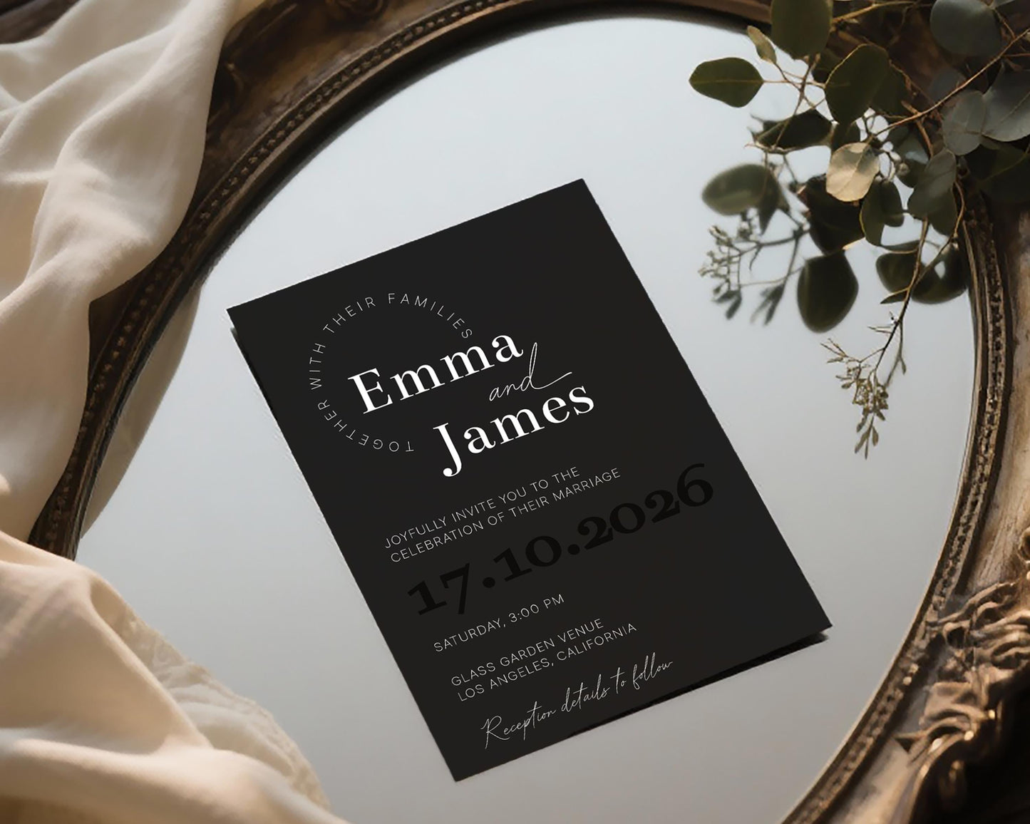 Black & White Wedding Invitation Template