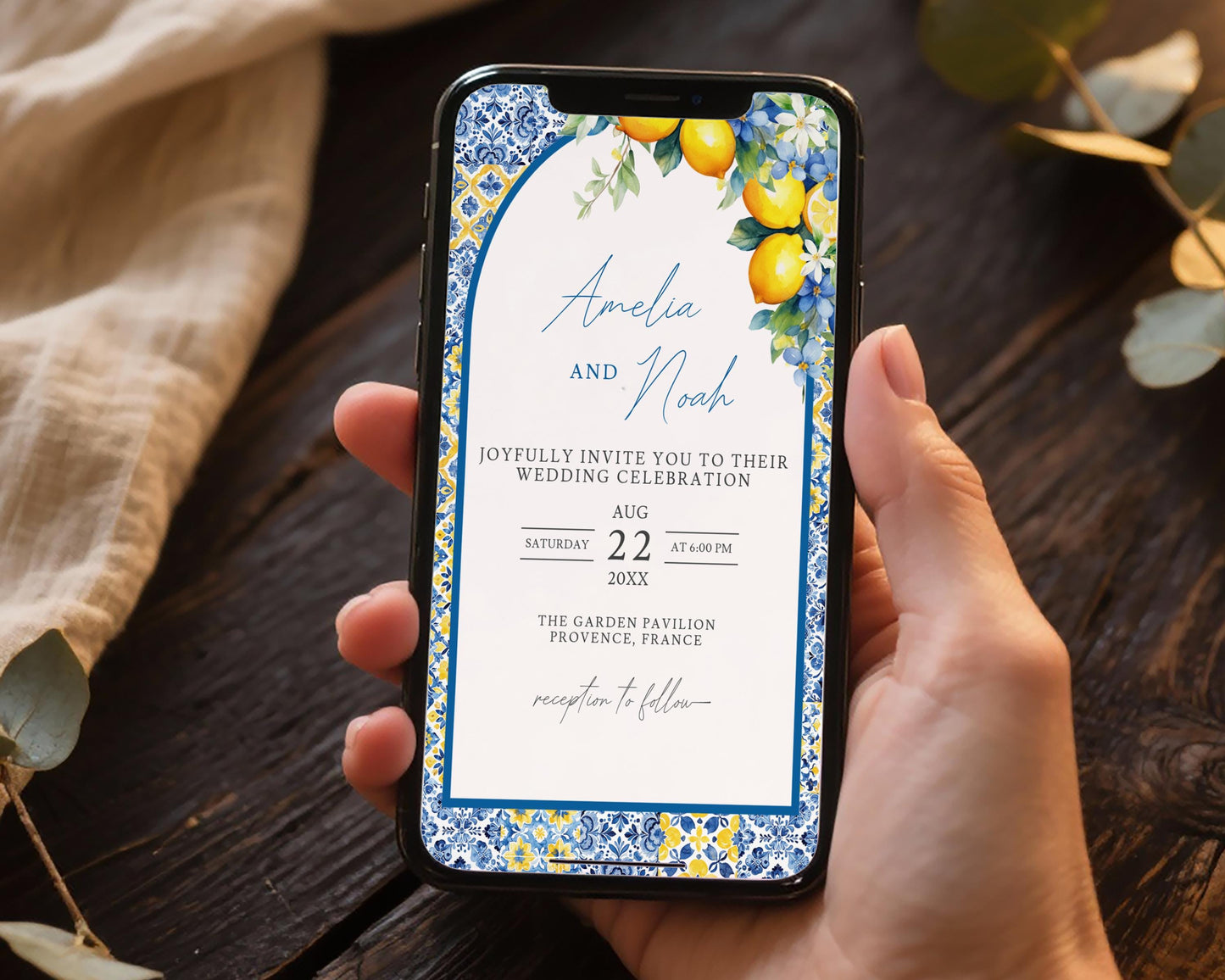 Lemon Mobile Wedding Invitation Template