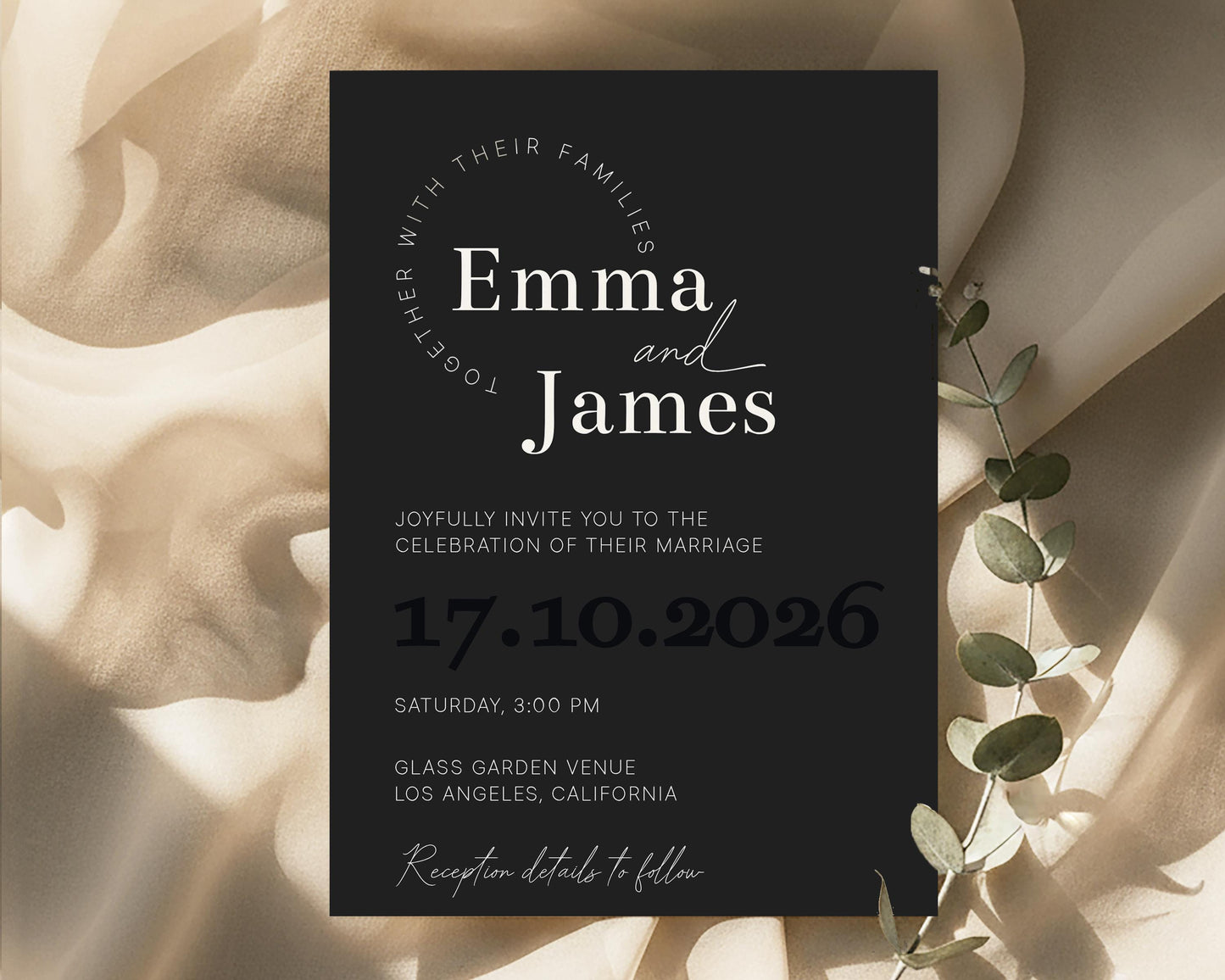 Black & White Wedding Invitation Template