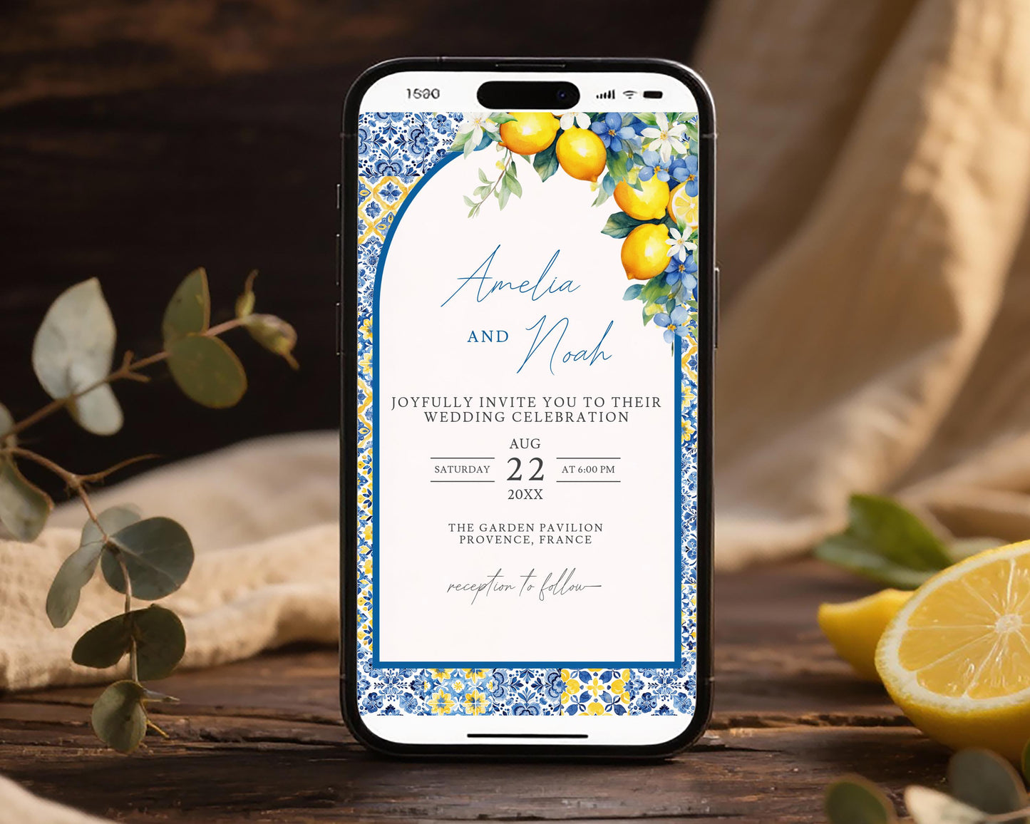 Lemon Mobile Wedding Invitation Template