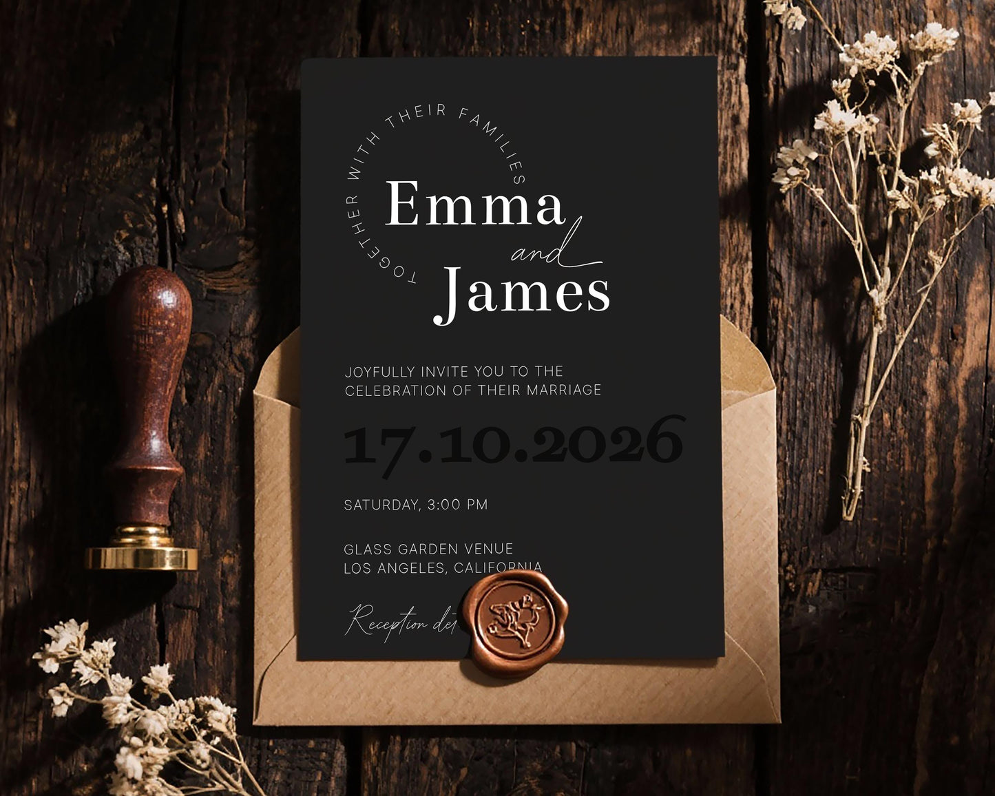 Black & White Wedding Invitation Template