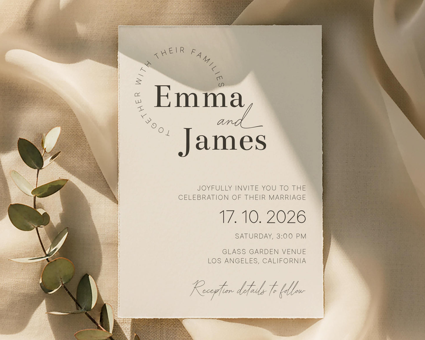 White & Black Wedding Invitation Template