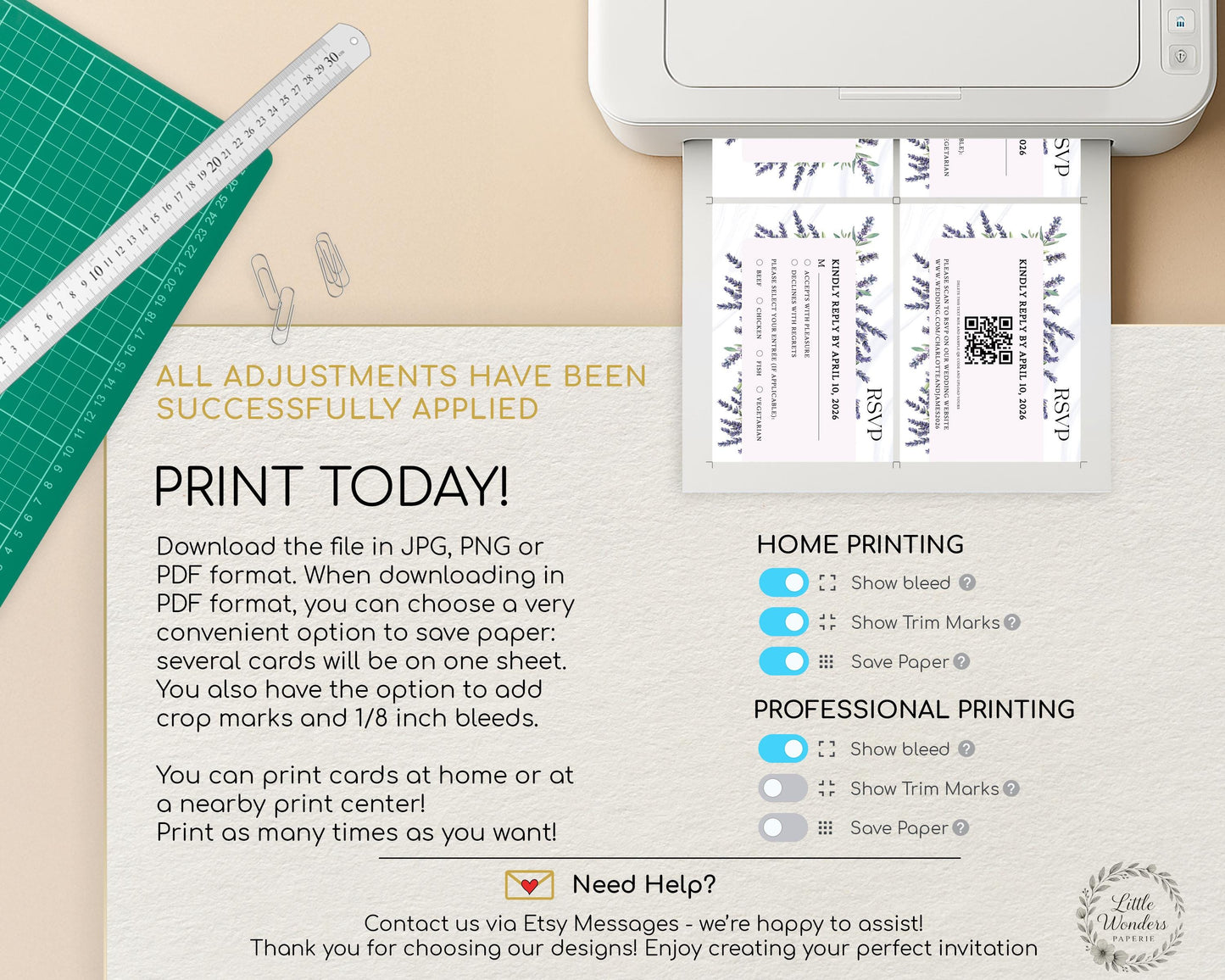 Lavender RSVP Card Template