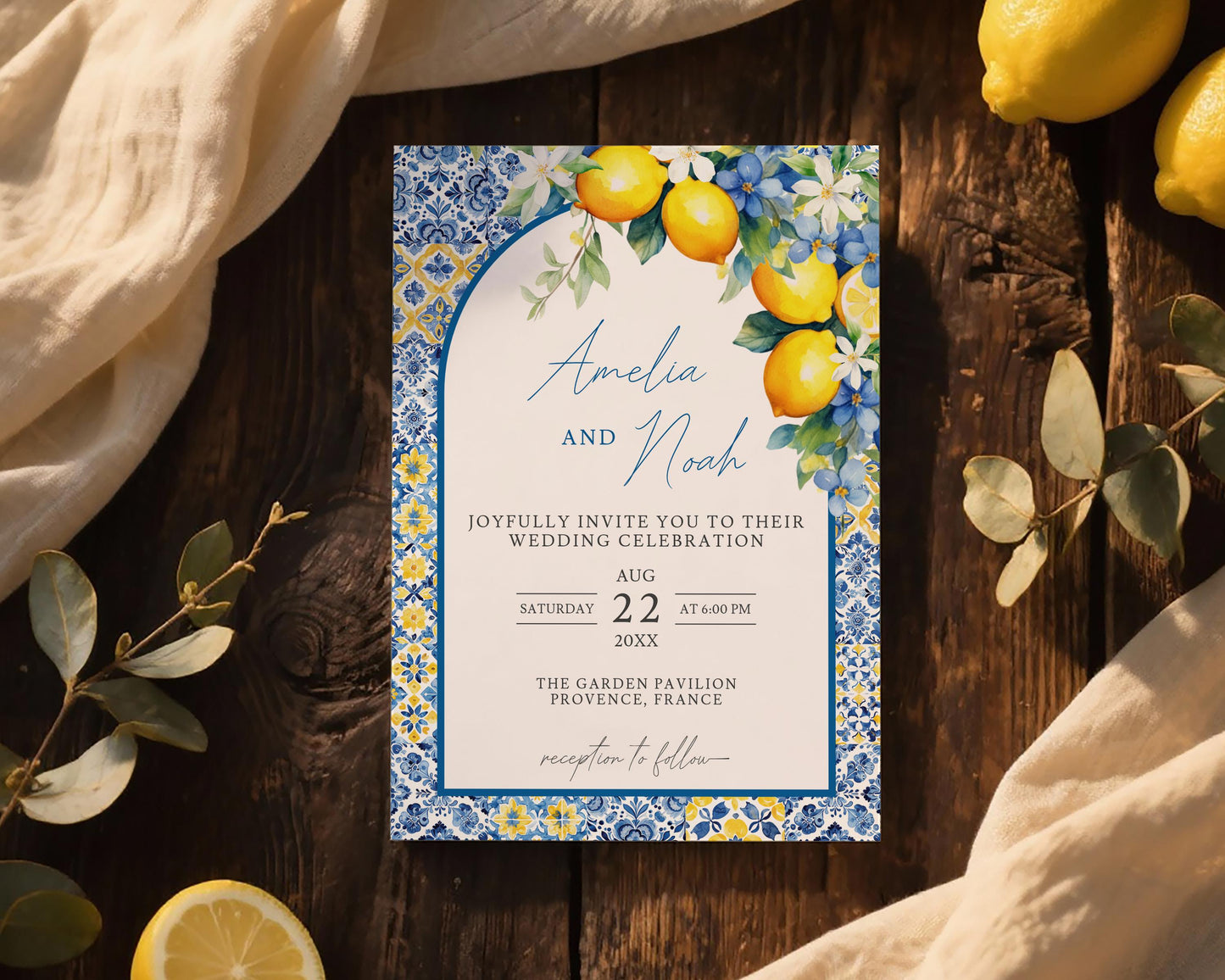 Lemon Wedding Invitation Template