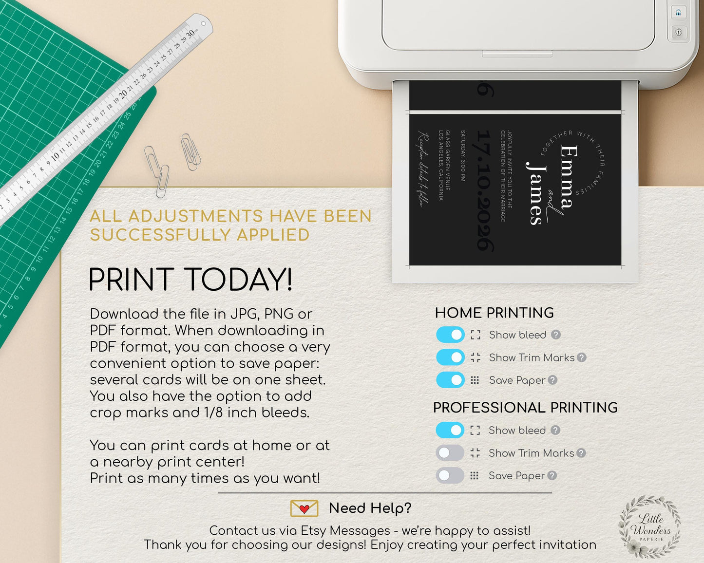 Black & White Wedding Invitation Template