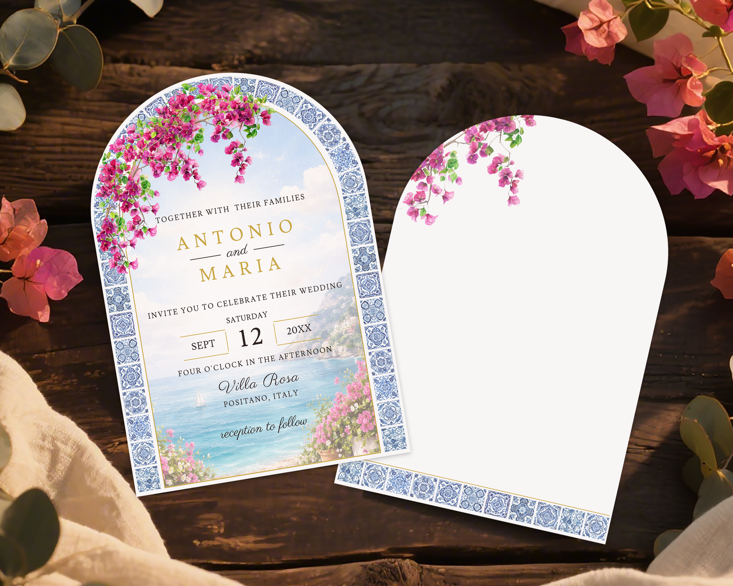 Amalfi Coast Wedding Invitation Template