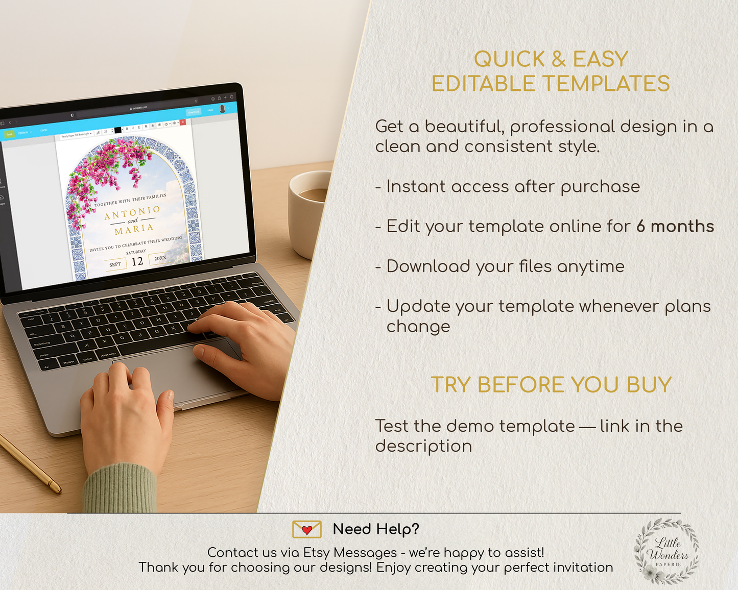 Amalfi Coast Wedding Invitation Template