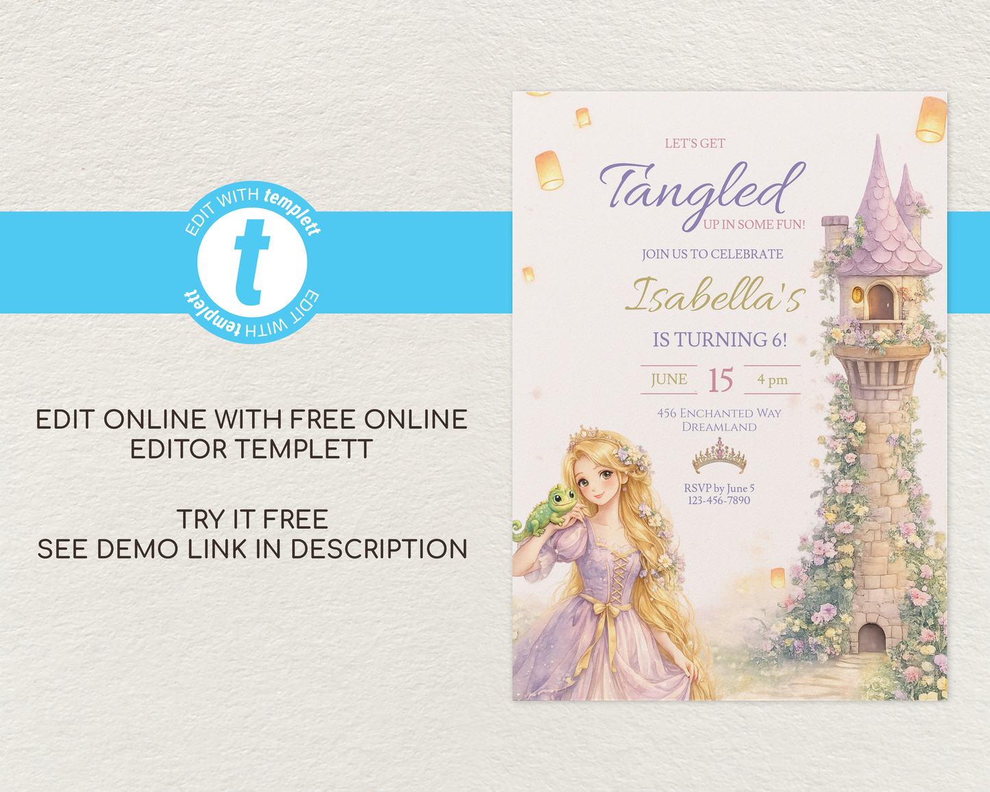 Fairytale Princess Birthday Invitation Template