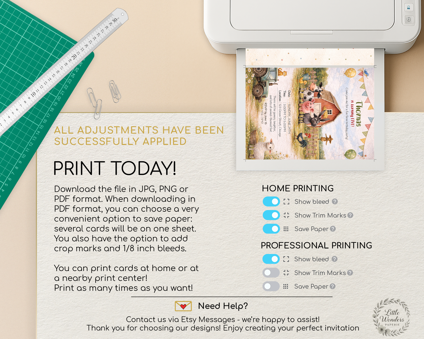 Farm Animals Birthday Invitation Template