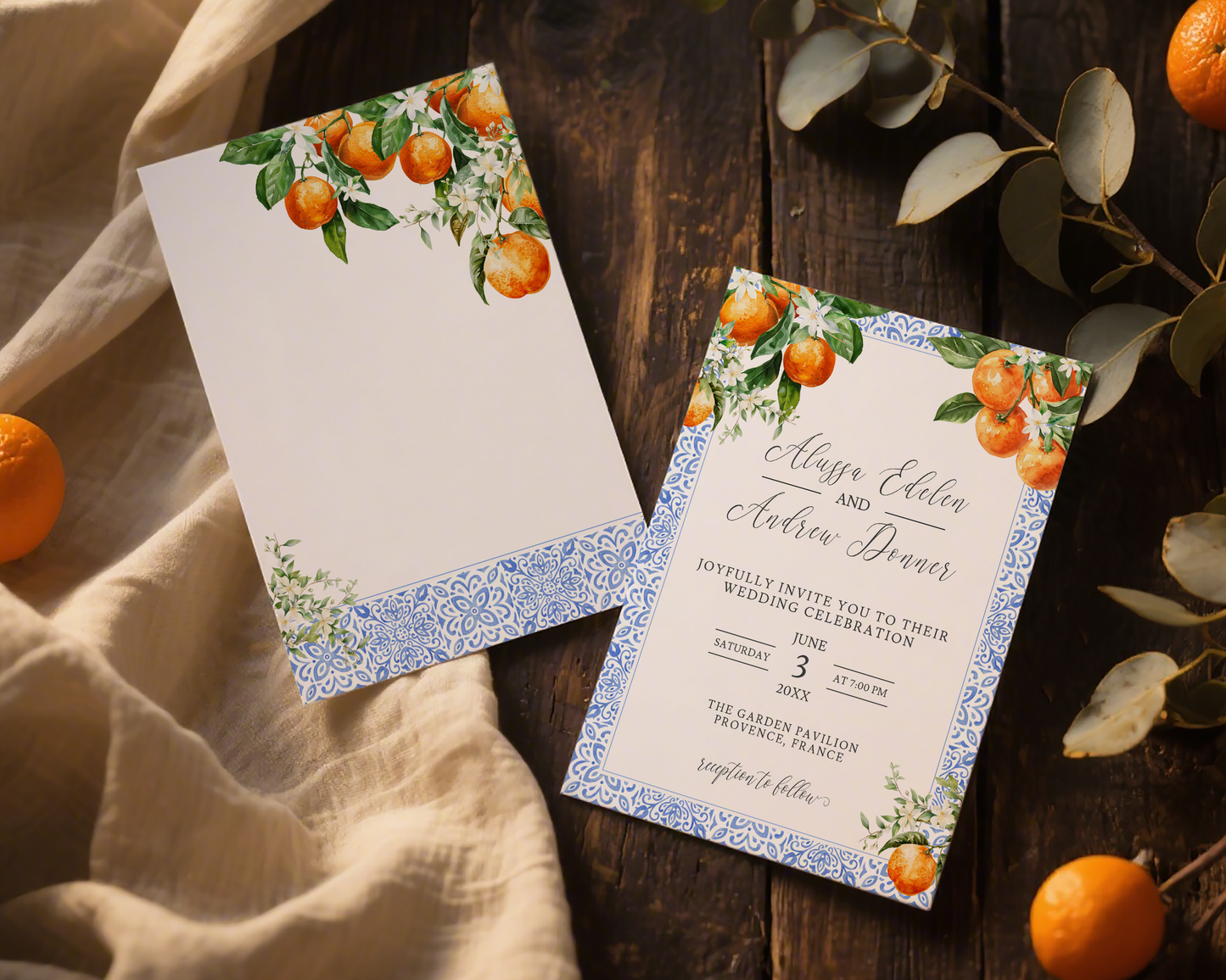 Orange Wedding Invitation Template
