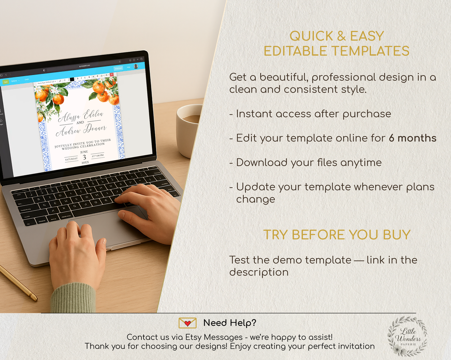Orange Wedding Invitation Template