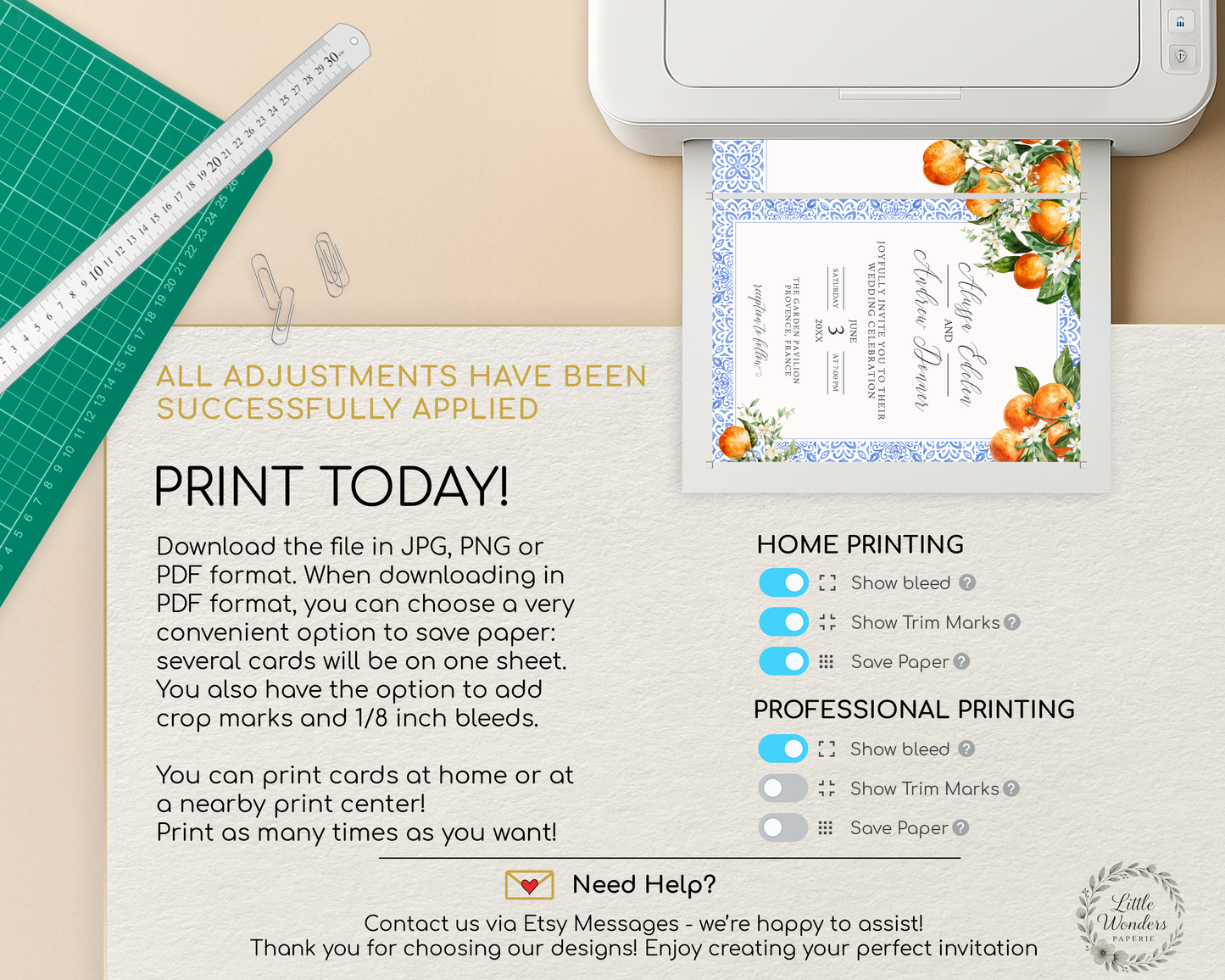 Orange Wedding Invitation Template