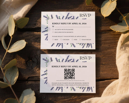 Lavender RSVP Card Template