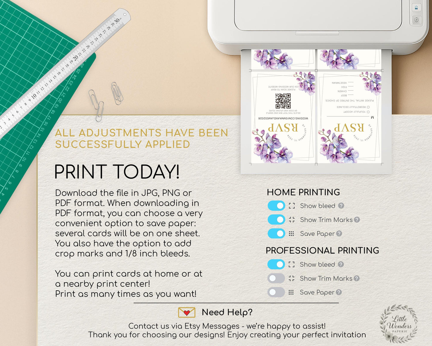 Purple Orchid RSVP Card Template