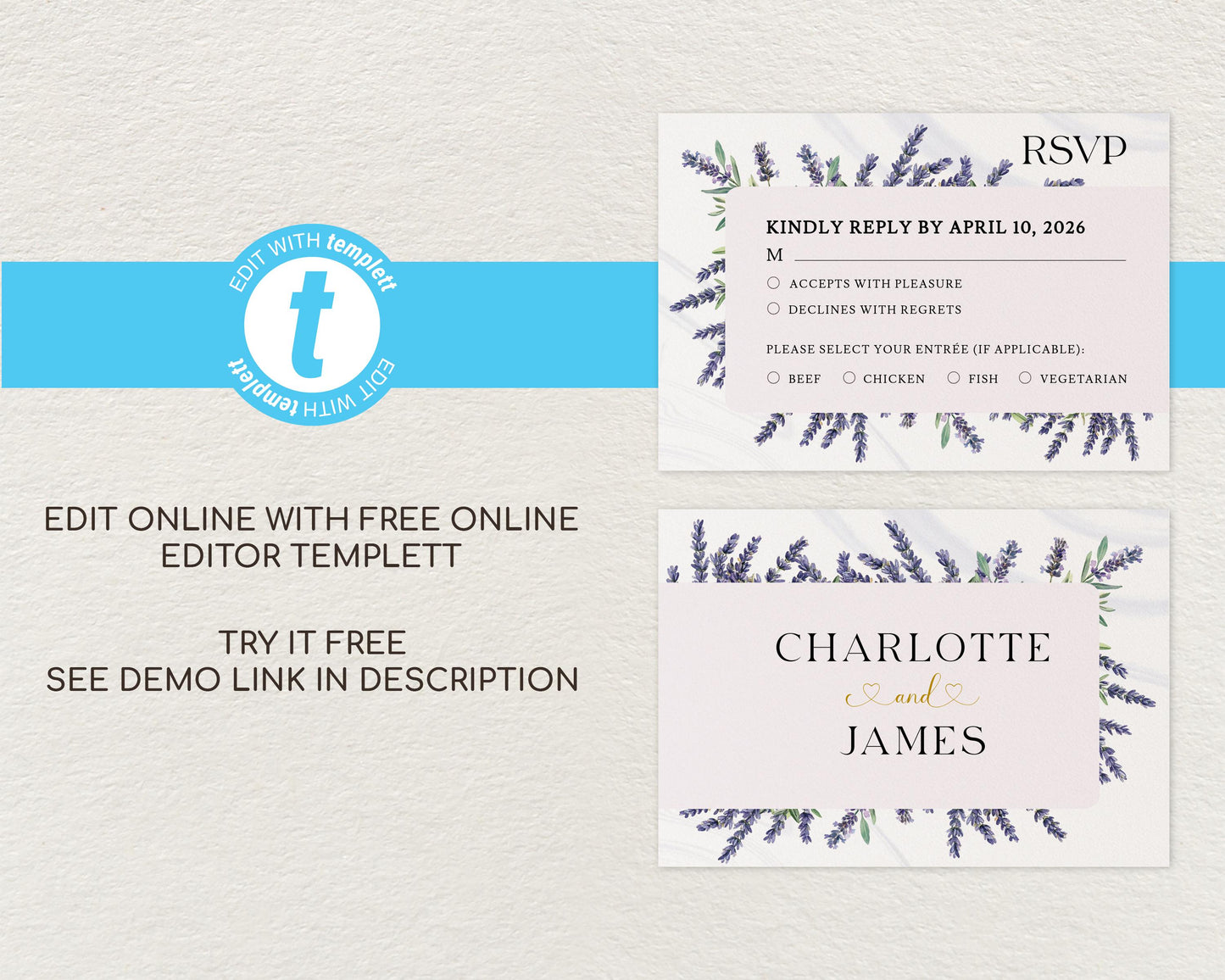 Lavender RSVP Card Template