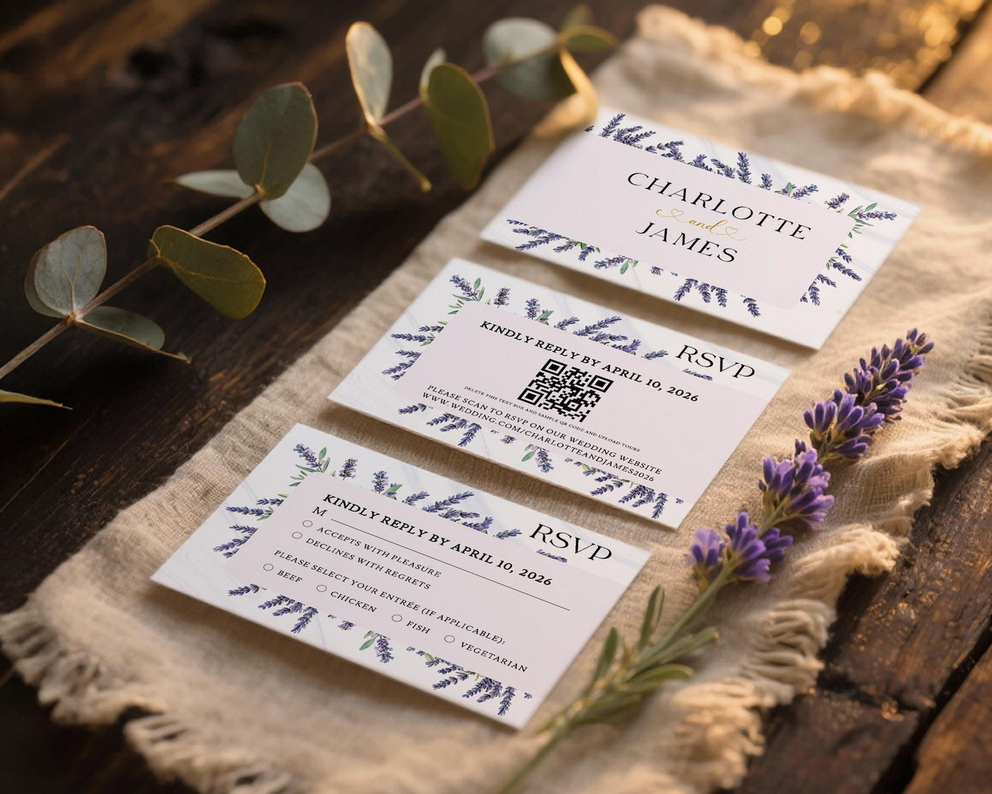 Lavender RSVP Card Template