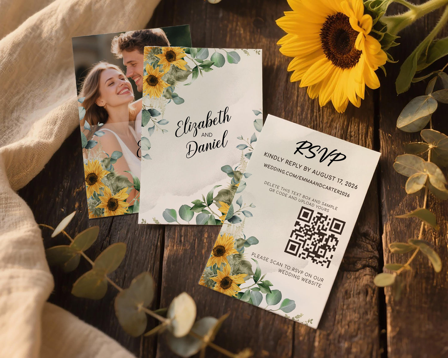 Sunflower RSVP Card Template