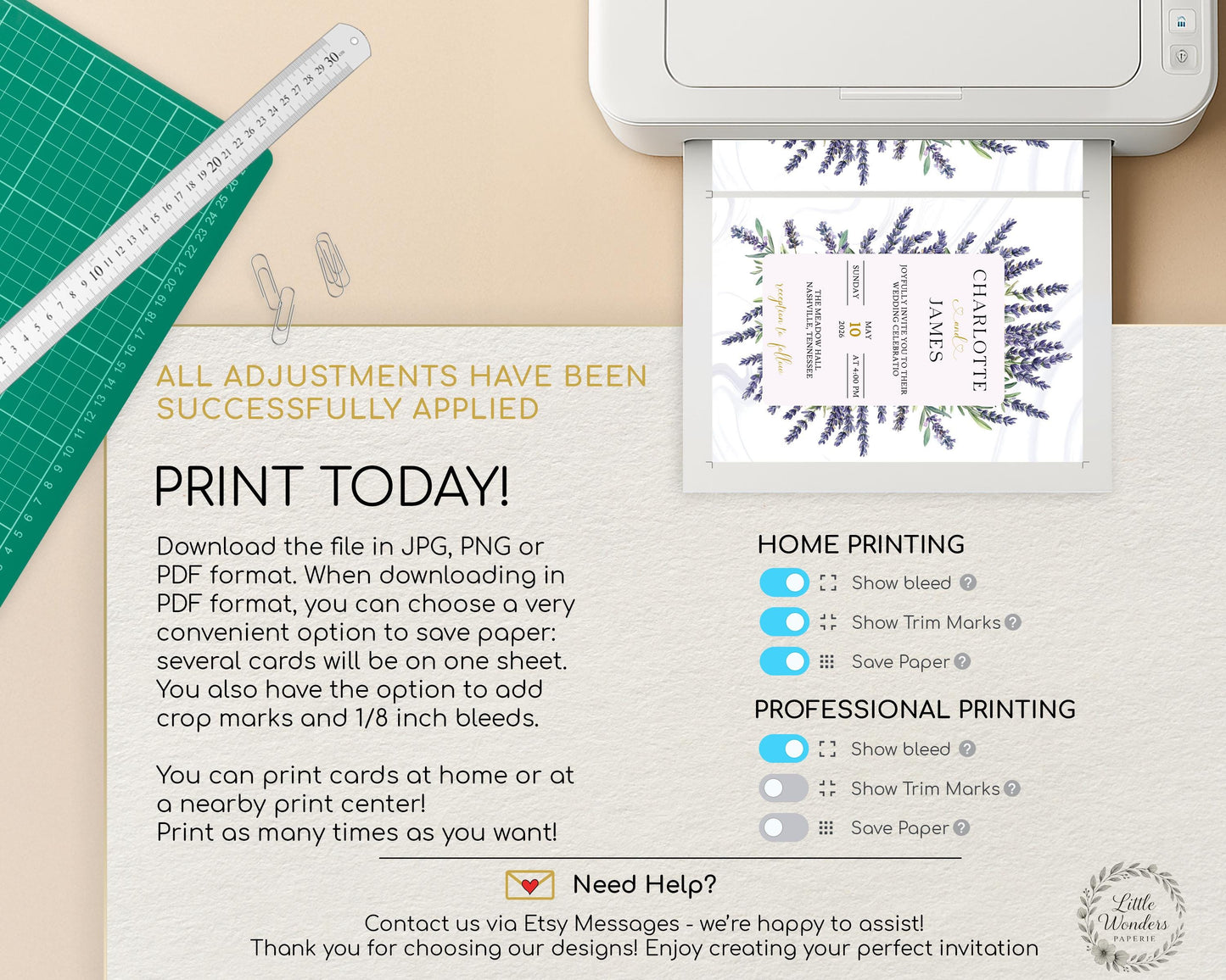 Lavender Wedding Invitation Template