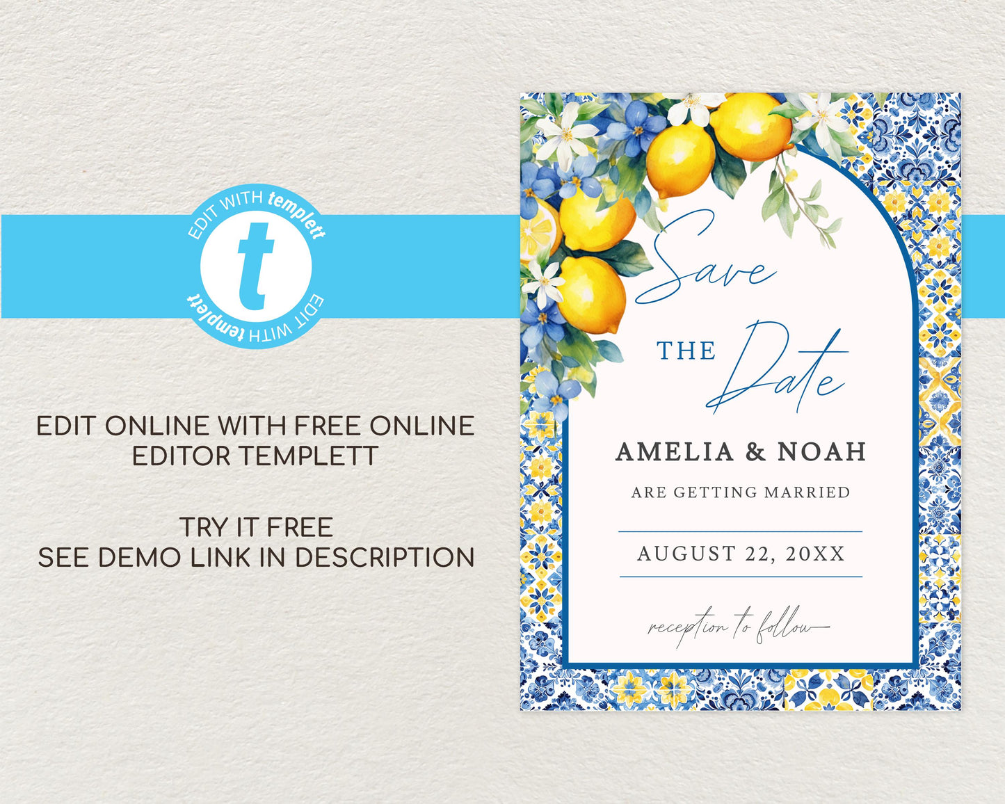 Lemon Save the Date Template