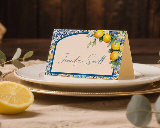 Lemon Wedding Place Cards Template