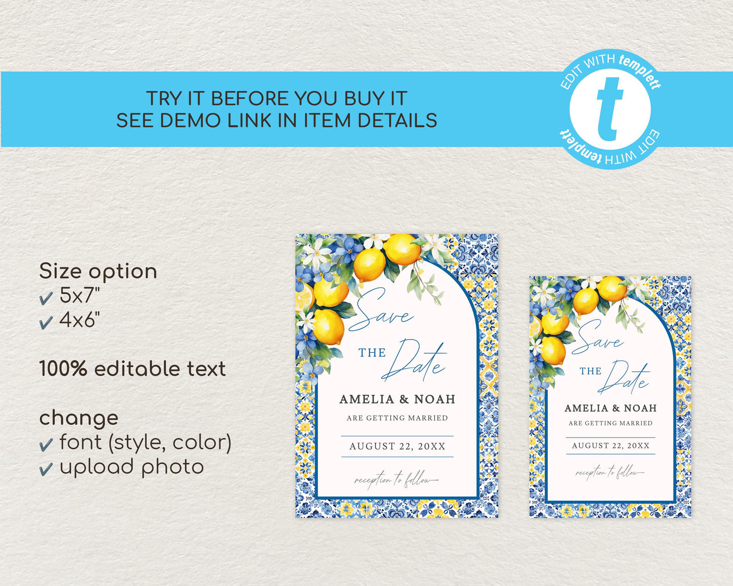 Lemon Save the Date Template